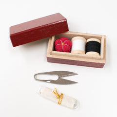 Japanese Hiro Small Sewing Box Kanazawa Urushi Lacquer - vermillion red