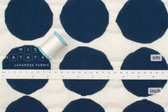 Japanese Fabric Spots Ripple Lawn - navy - 50cm