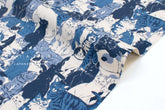 Japanese Fabric Maru Cat and Co - blue - 50cm