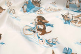 Japanese Fabric Storybook Puppy and Kitten - blue - 50cm
