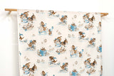 Japanese Fabric Storybook Puppy and Kitten - blue - 50cm