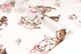 Japanese Fabric Storybook Puppy and Kitten - pink - 50cm