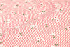 Japanese Fabric Daisy Grid - pink - 50cm