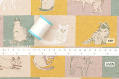 DEADSTOCK Japanese Fabric Canvas Mr Cat - A - 50cm
