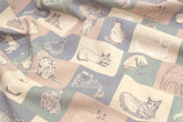 DEADSTOCK Japanese Fabric Canvas Mr Cat - B - 50cm