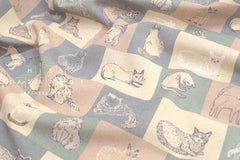 DEADSTOCK Japanese Fabric Canvas Mr Cat - B - 50cm