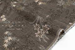 Japanese Fabric Yarn Dyed Woven Jacquard Ohana - black, latte - 50cm
