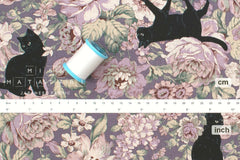 Japanese Fabric Boy Cat and Flowers - D - 50cm