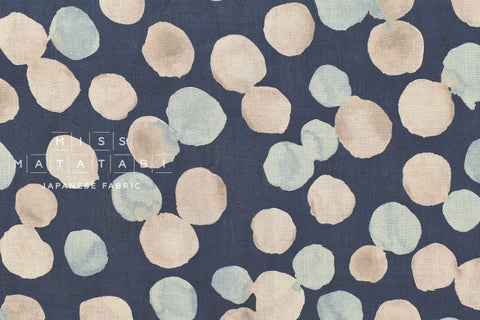 Japanese Fabric Watercolor Dots Linen Blend - D - 50cm