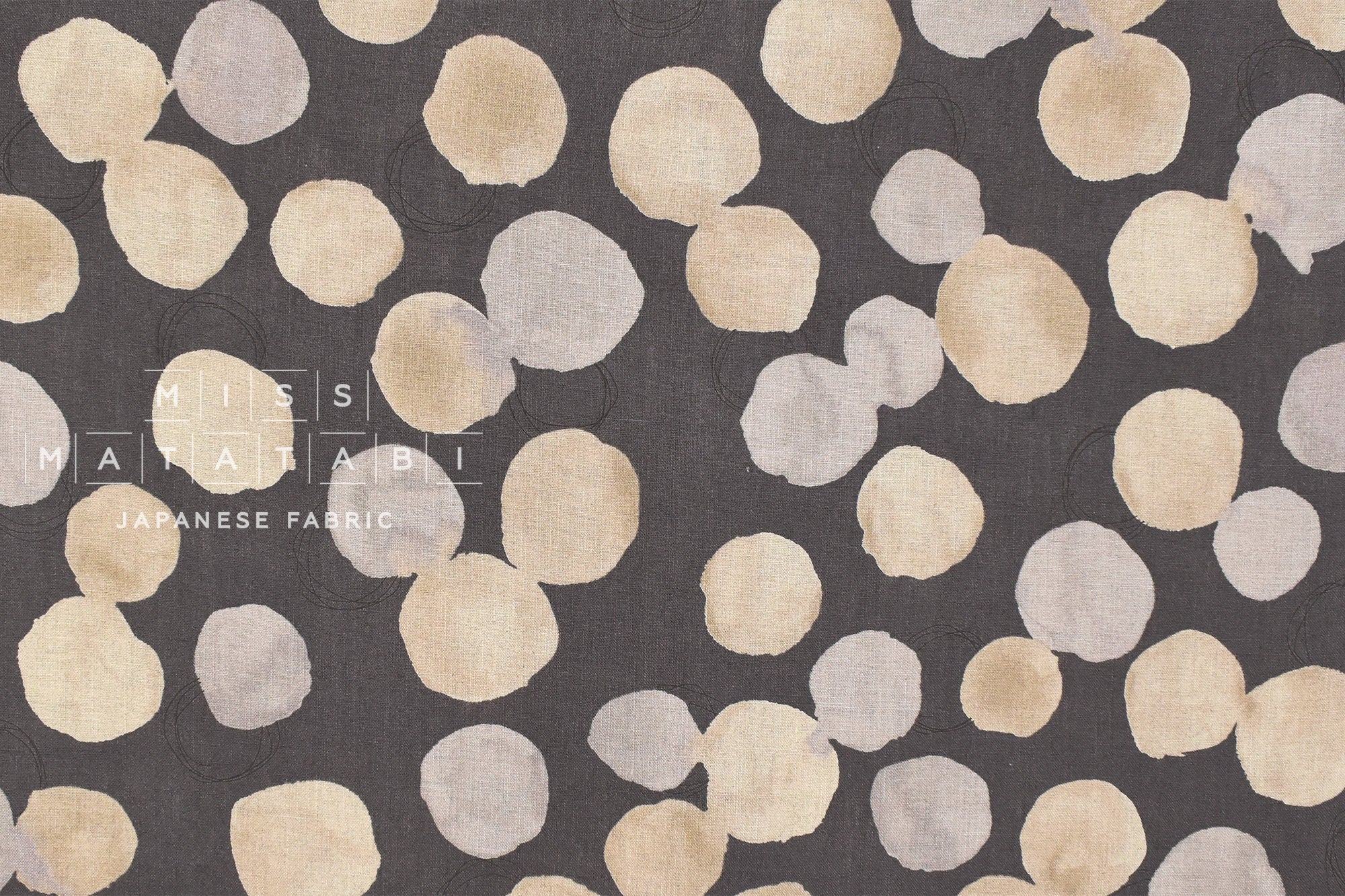 Japanese Fabric Watercolor Dots Linen Blend - E - 50cm
