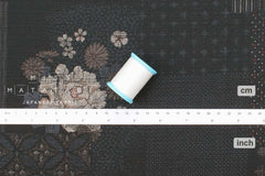 Japanese Fabric Crested Flower Pattern - A - 50cm