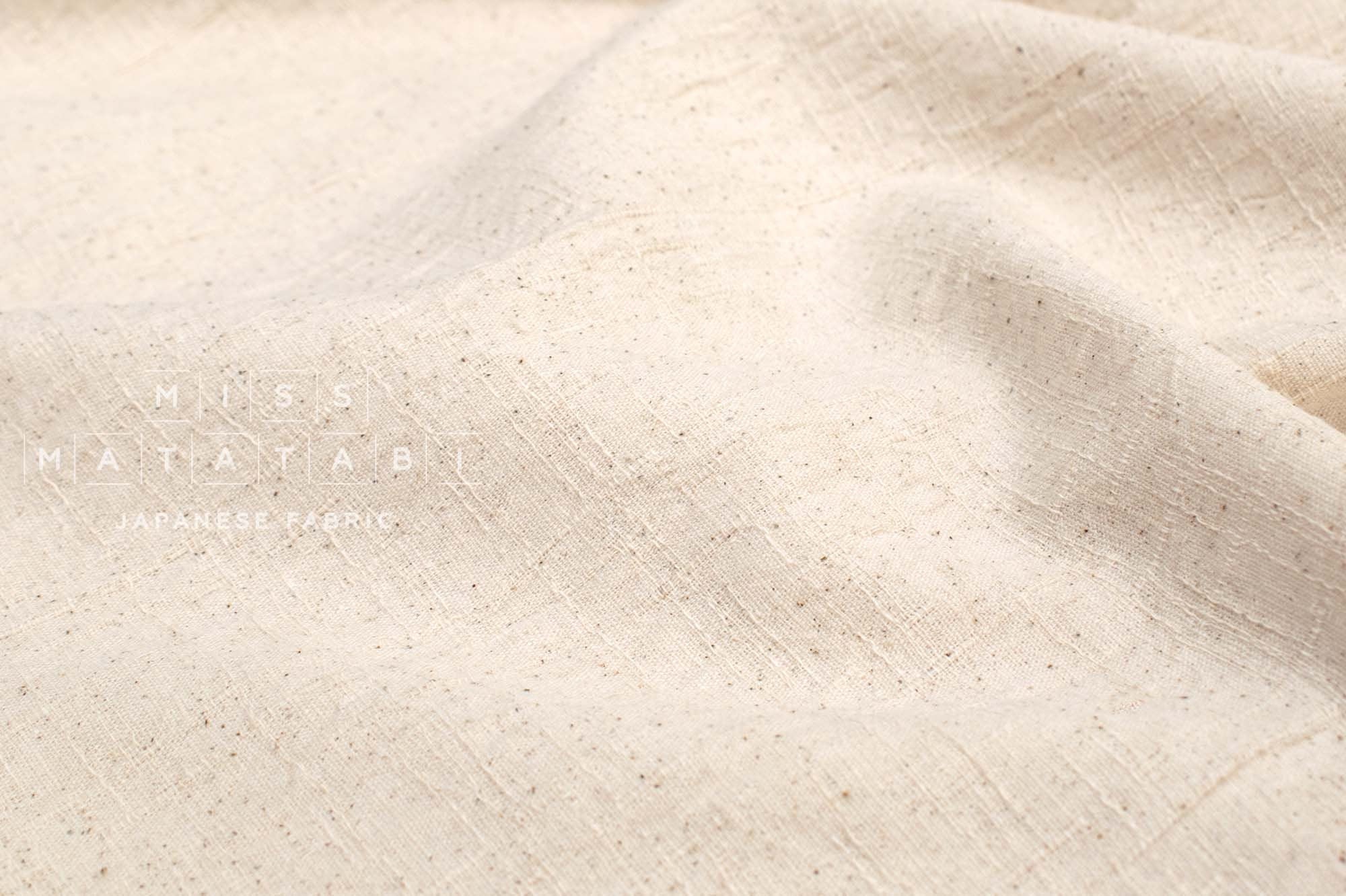 Japanese Fabric Momiji Tsumugi Washed Dobby - kinari - 50cm