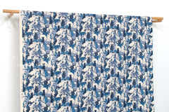 Japanese Fabric Maru Cat and Co - blue - 50cm