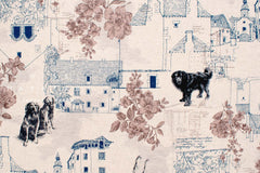 Japanese Fabric Pups in Town - C - 50cm