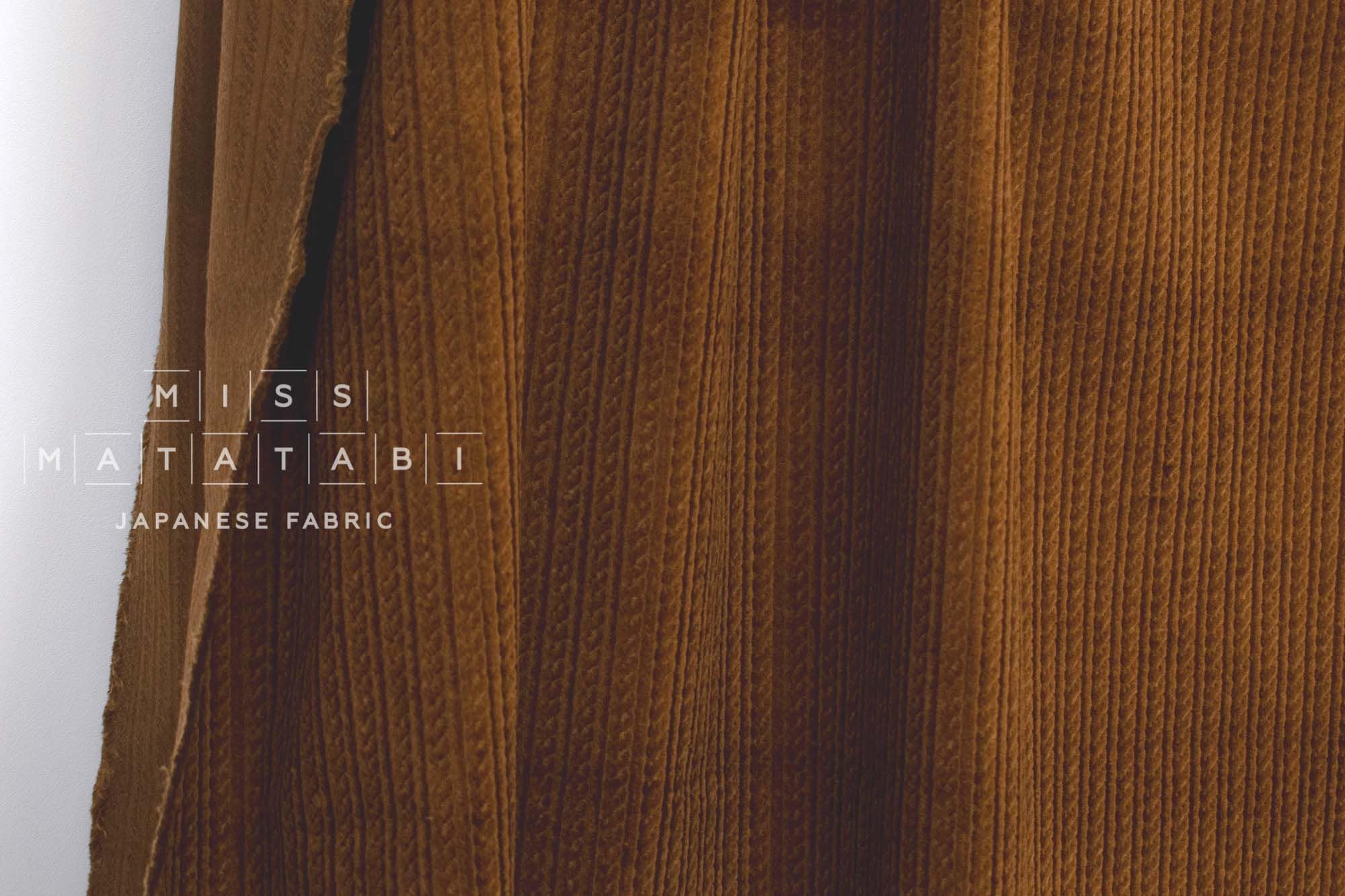 Japanese Fabric Dobby Corduroy - coffee - 50cm