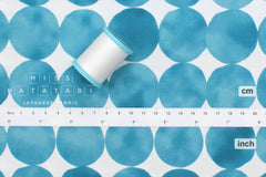Japanese Fabric Watercolour Spots - blue - 50cm