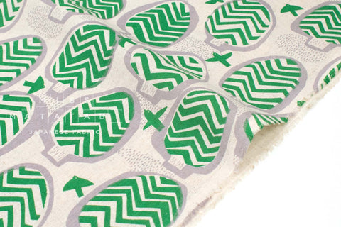 Japanese Fabric Felix - green, grey - 50cm