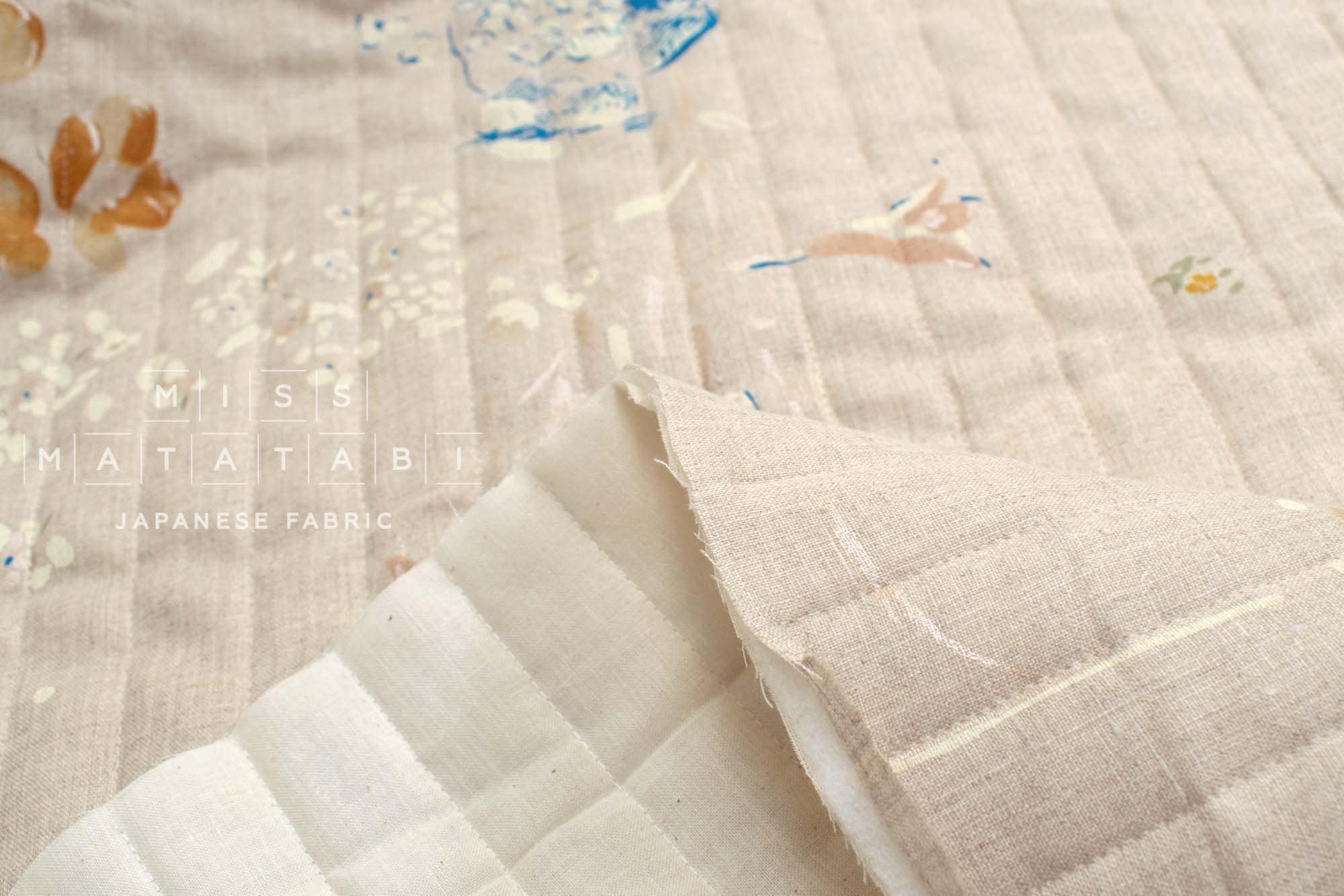 nani IRO Kokka Japanese Fabric PAL Quilted Linen - C - 50cm