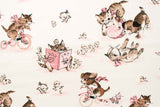 Japanese Fabric Storybook Puppy and Kitten - pink - 50cm