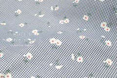 Japanese Fabric Daisy Grid - blue - 50cm