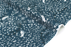 DEADSTOCK Japanese Fabric Canvas Spring Bunnies - blue - 50cm