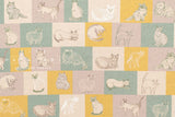 DEADSTOCK Japanese Fabric Canvas Mr Cat - A - 50cm