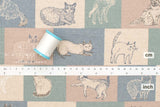 DEADSTOCK Japanese Fabric Canvas Mr Cat - B - 50cm