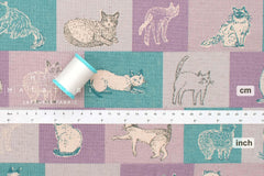 DEADSTOCK Japanese Fabric Canvas Mr Cat - D - 50cm