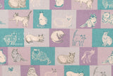 DEADSTOCK Japanese Fabric Canvas Mr Cat - D - 50cm
