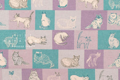DEADSTOCK Japanese Fabric Canvas Mr Cat - D - 50cm