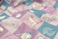 DEADSTOCK Japanese Fabric Canvas Mr Cat - D - 50cm