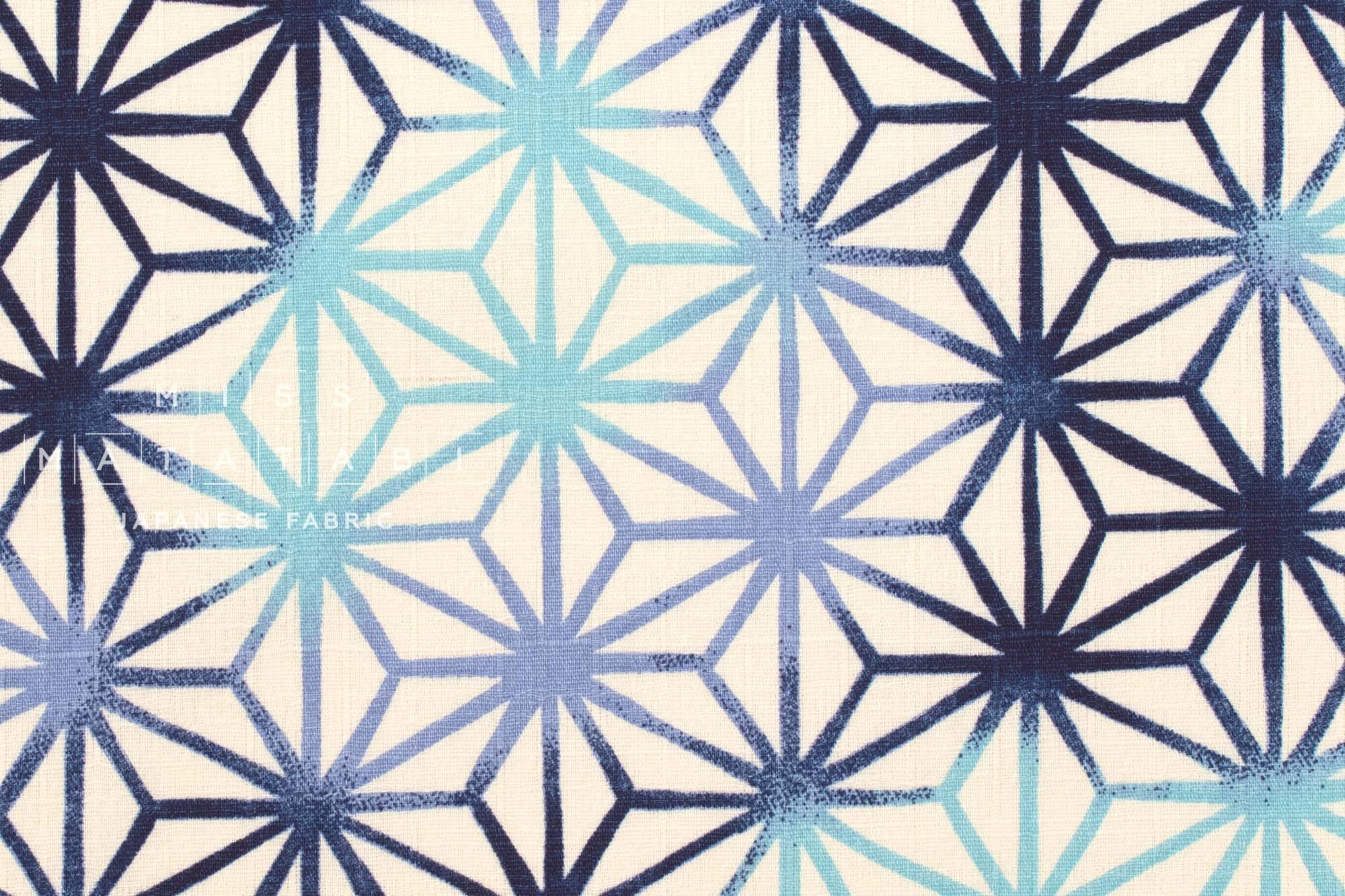Japanese Fabric Ombre Asanohana - blue - 50cm