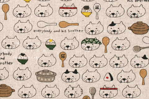 Japanese Fabric Everybody And His Brother Cats - A - 50cm