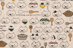 Japanese Fabric Everybody And His Brother Cats - A - 50cm
