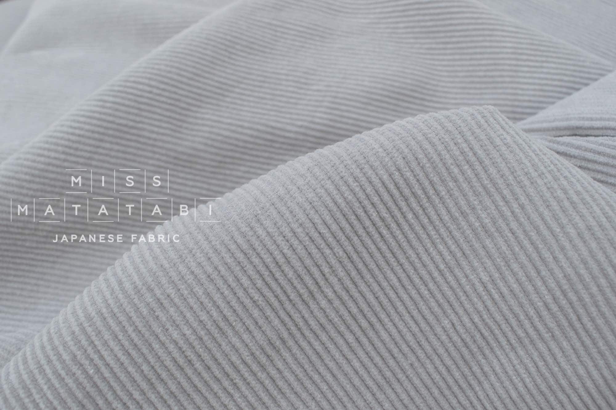 Japanese Fabric Shokunin Collection Yarn-dyed Kotohiradaki Corduroy - grey - 50cm