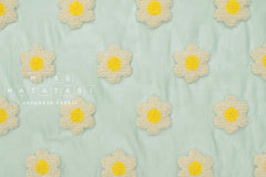 Japanese Fabric Punch Needling Style Flower Embroidery - sage mint - 50cm