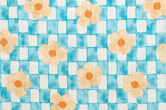 Japanese Fabric Ichimatsu Flowers - B - 50cm
