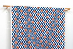 Japanese Fabric Ichimatsu Flowers - D - 50cm