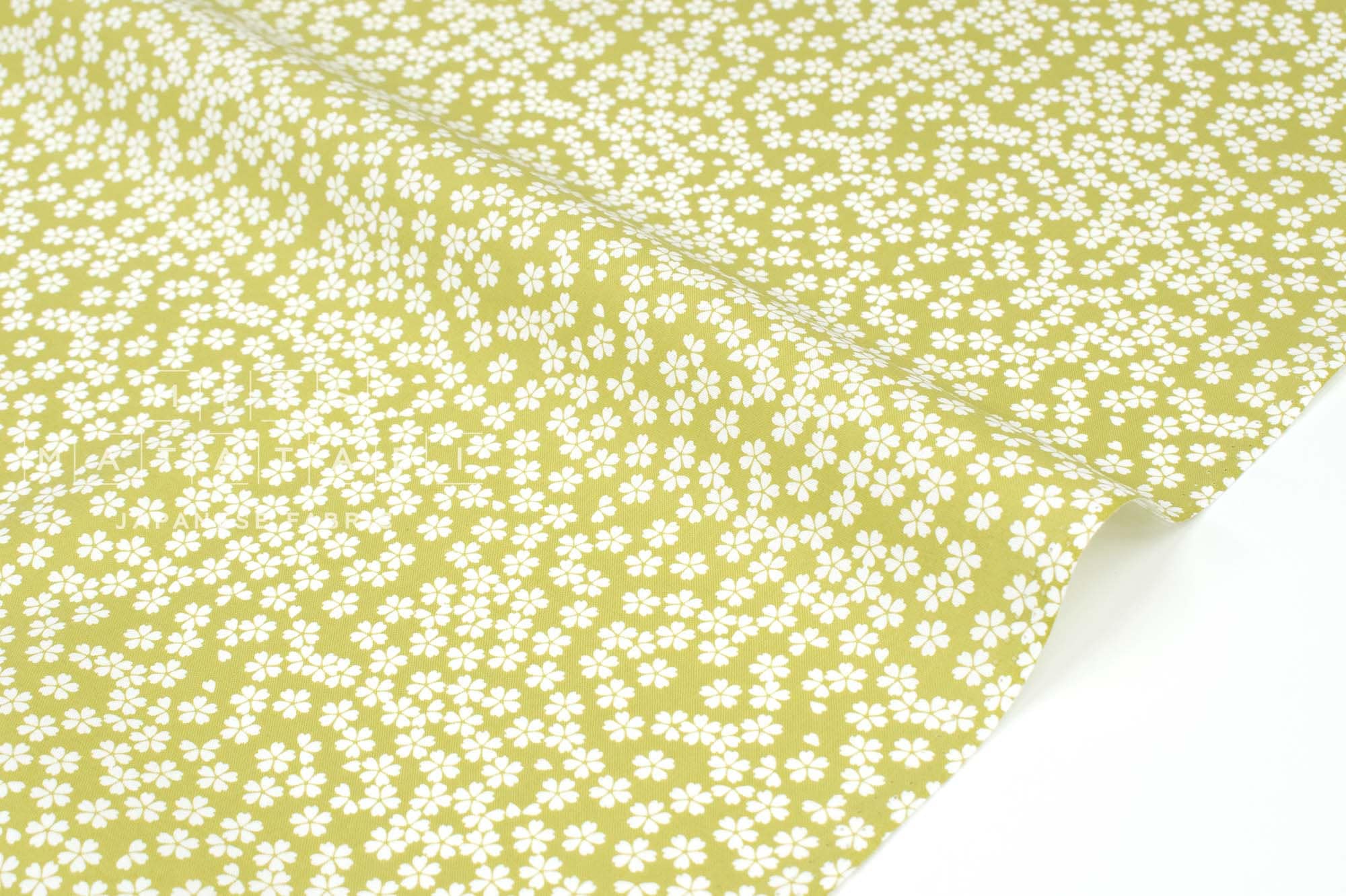 Japanese Fabric Sakura Cherry Blossoms - spring green - 50cm