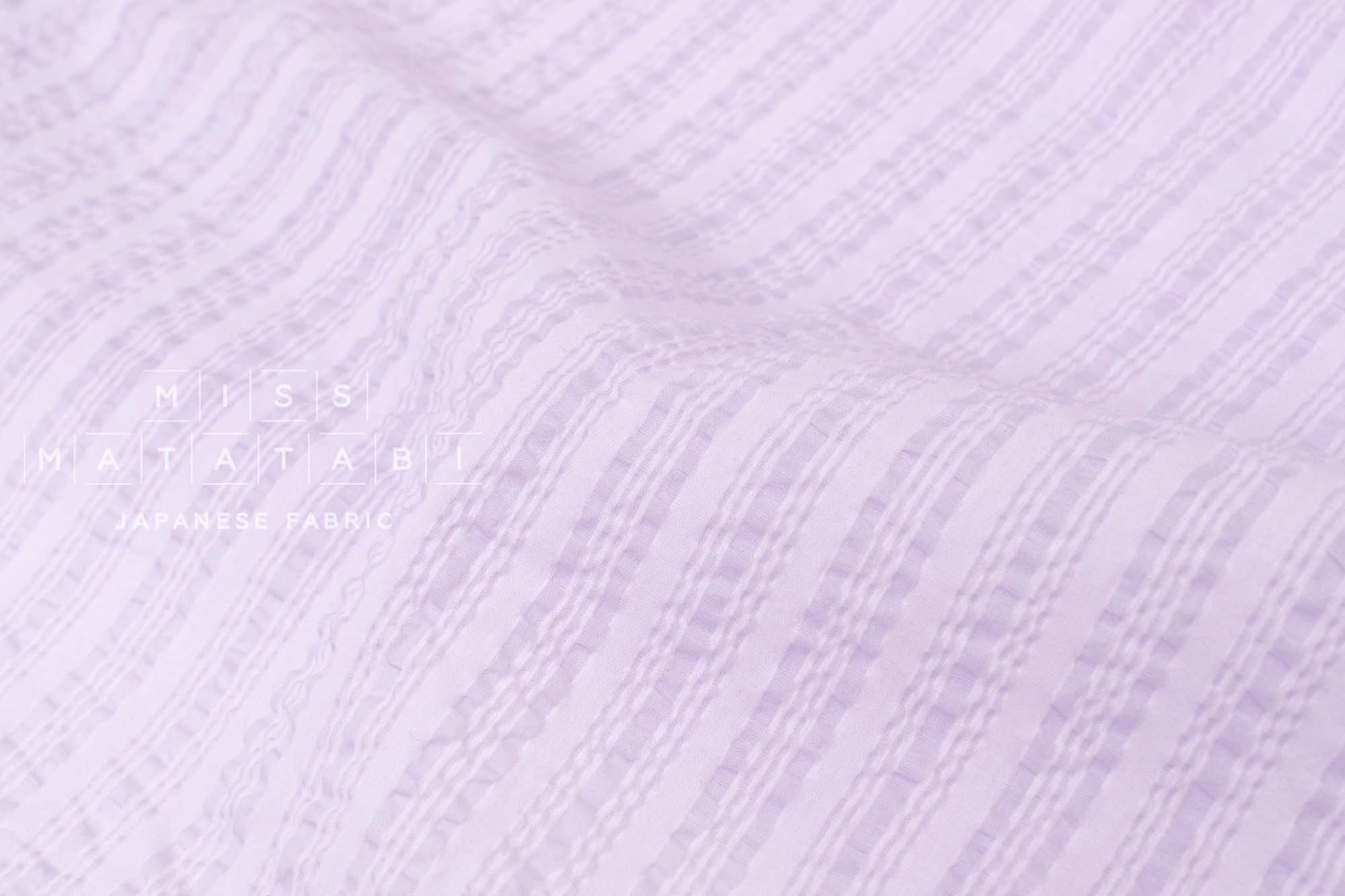 DEADSTOCK Japanese Fabric Solid Ripple - lilac - 50cm
