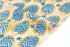 Japanese Fabric Felix - yellow, blue - 50cm