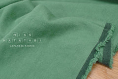 Japanese Fabric Shokunin Collection Azumadaki 47 Linen Wool Blend - green - 50cm