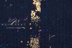 nani IRO Kokka Japanese Fabric PAL Quilted Linen - D navy blue - 50cm