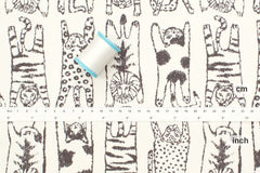Japanese Fabric Big Cats - A - 50cm