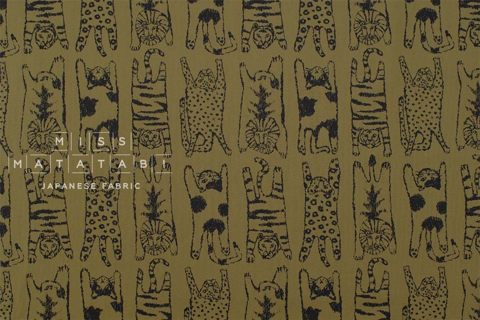 Japanese Fabric Big Cats - C - 50cm