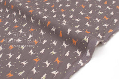 Japanese Fabric Corduroy Cats and Pindots - C - 50cm
