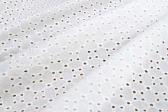 DEADSTOCK Japanese Fabric Embroidered Eyelet - cream - 50cm