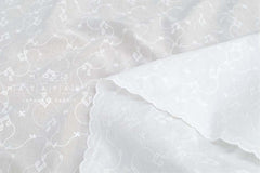 DEADSTOCK Japanese Fabric Embroidered Music Notes - off white - 50cm