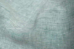 DEADSTOCK Japanese Fabric 100% Linen Chambray - green - 50cm