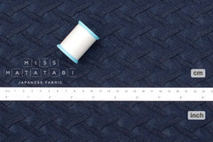 DEADSTOCK Japanese Fabric Embroidery - blue - 50cm